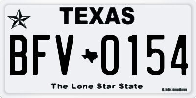 TX license plate BFV0154