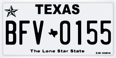 TX license plate BFV0155