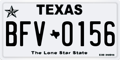 TX license plate BFV0156