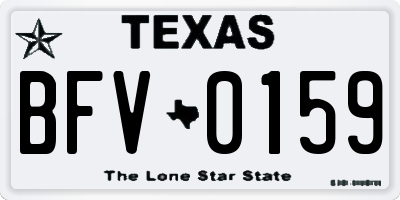 TX license plate BFV0159