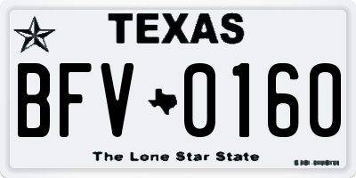 TX license plate BFV0160
