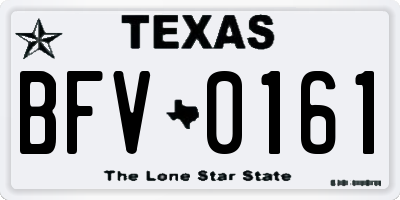 TX license plate BFV0161
