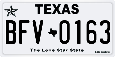 TX license plate BFV0163