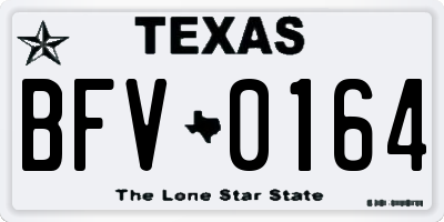 TX license plate BFV0164