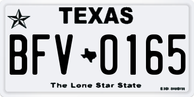 TX license plate BFV0165