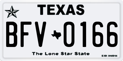 TX license plate BFV0166