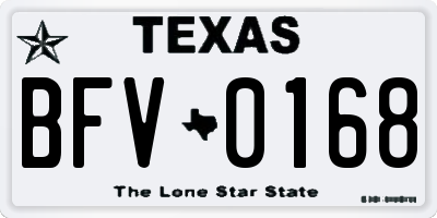TX license plate BFV0168