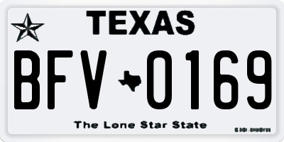 TX license plate BFV0169