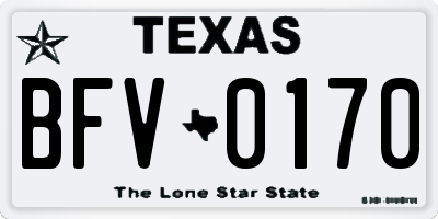 TX license plate BFV0170