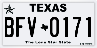 TX license plate BFV0171