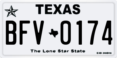 TX license plate BFV0174