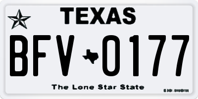 TX license plate BFV0177