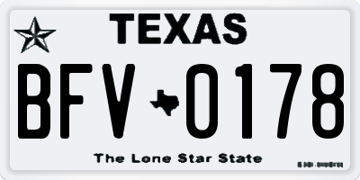 TX license plate BFV0178