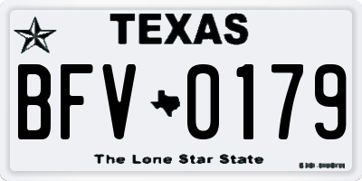 TX license plate BFV0179