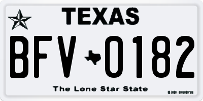 TX license plate BFV0182