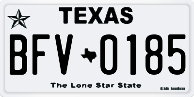 TX license plate BFV0185
