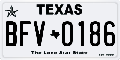 TX license plate BFV0186
