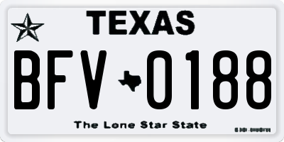 TX license plate BFV0188