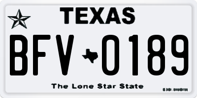 TX license plate BFV0189