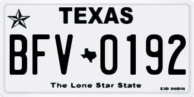 TX license plate BFV0192