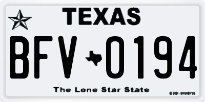 TX license plate BFV0194