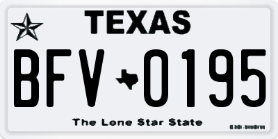 TX license plate BFV0195
