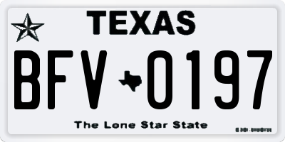 TX license plate BFV0197