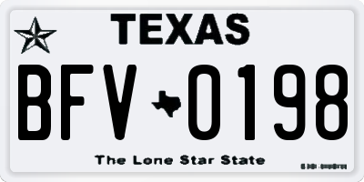 TX license plate BFV0198
