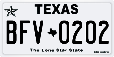TX license plate BFV0202