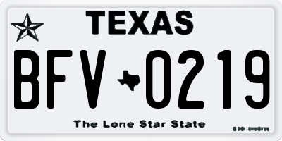 TX license plate BFV0219