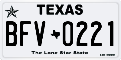 TX license plate BFV0221