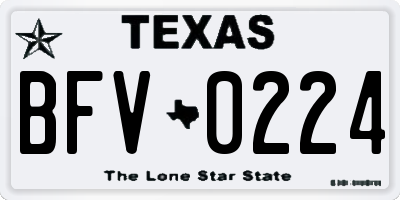 TX license plate BFV0224