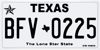 TX license plate BFV0225