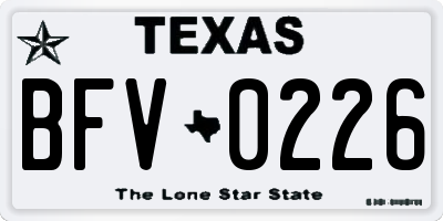 TX license plate BFV0226