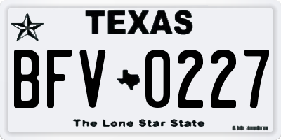 TX license plate BFV0227
