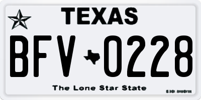 TX license plate BFV0228