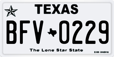 TX license plate BFV0229