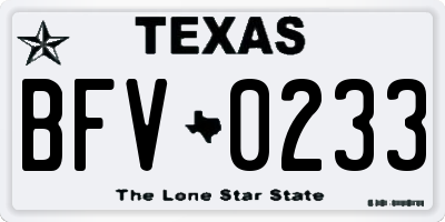 TX license plate BFV0233