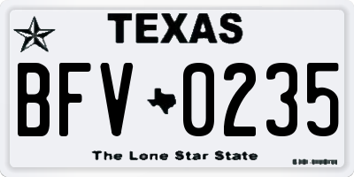 TX license plate BFV0235