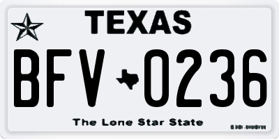 TX license plate BFV0236