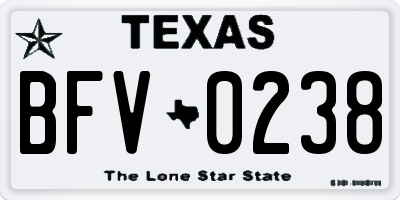 TX license plate BFV0238