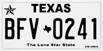TX license plate BFV0241