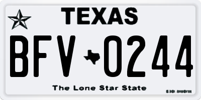 TX license plate BFV0244