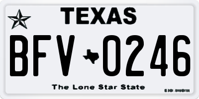 TX license plate BFV0246