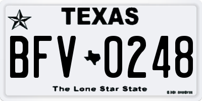 TX license plate BFV0248