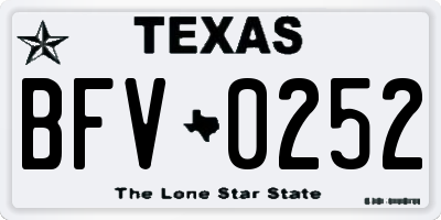 TX license plate BFV0252