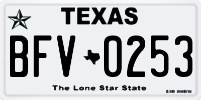 TX license plate BFV0253