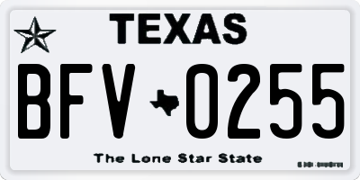TX license plate BFV0255