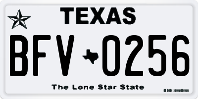 TX license plate BFV0256