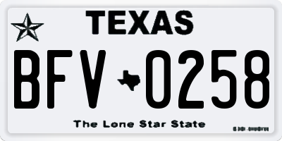 TX license plate BFV0258